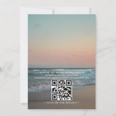 Beach Sunset Elegant Destination QR Code Wedding 招待状 (裏面)