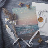 Beach Sunset Elegant Destination QR Code Wedding 招待状