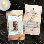 Beach Sunset Forever Hearts Photo Prayer Card 名刺