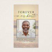 Beach Sunset Forever Hearts Sympathy Prayer Card (正面)