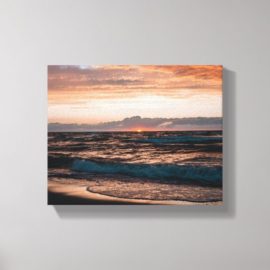 Beach sunset image on canvas キャンバスプリント (正面)