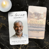 Beach Sunset In Loving Memory Photo Prayer Card