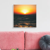 Beach sunset on canvas キャンバスプリント (インサイチュ (リビング))