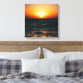 Beach sunset on canvas キャンバスプリント (インサイチュ (寝室))