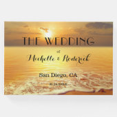 Beach Sunset Personalized Photo Wedding Guest Book ゲストブック (正面)
