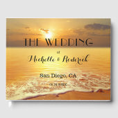 Beach Sunset Personalized Photo Wedding Guest Book ゲストブック (正面)
