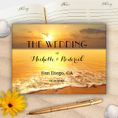 Beach Sunset Personalized Photo Wedding Guest Book ゲストブック