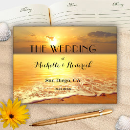 Beach Sunset Personalized Photo Wedding Guest Book ゲストブック