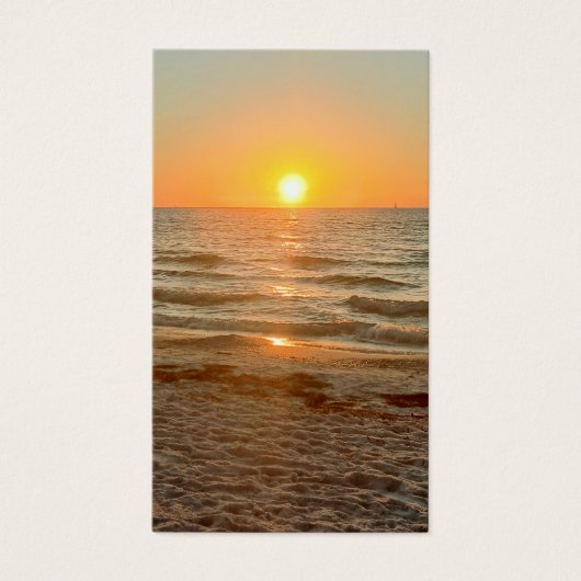Beach Sunset Photo Celebration of Life Prayer Card (正面)