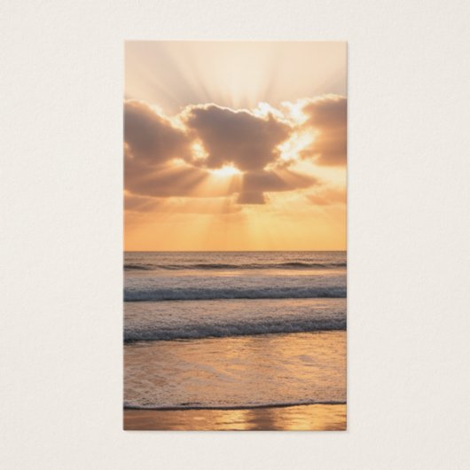 Beach Sunset Photo Cross Funeral Prayer Card (正面)