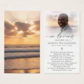 Beach Sunset Photo Cross Prayer Card (正面&裏面)