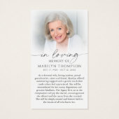 Beach Sunset Photo Funeral Sympathy Prayer Card (裏面)