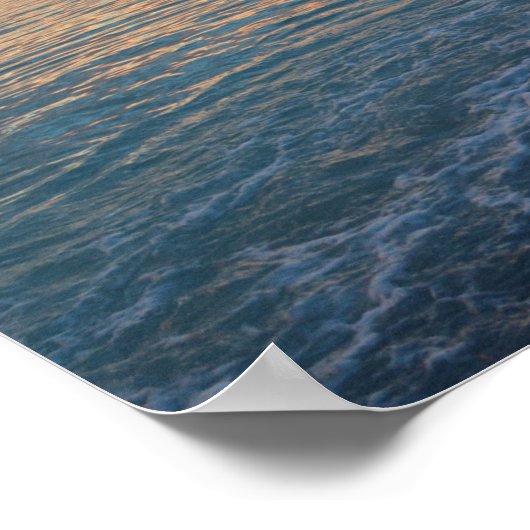 Beach Sunset Reflections On The Water Photographic ポスター (角)