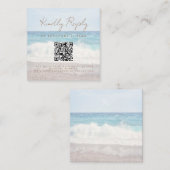 Beach Sunset Seaside Wedding Scan Code RSVP エンクロージャーカード (正面/裏面)