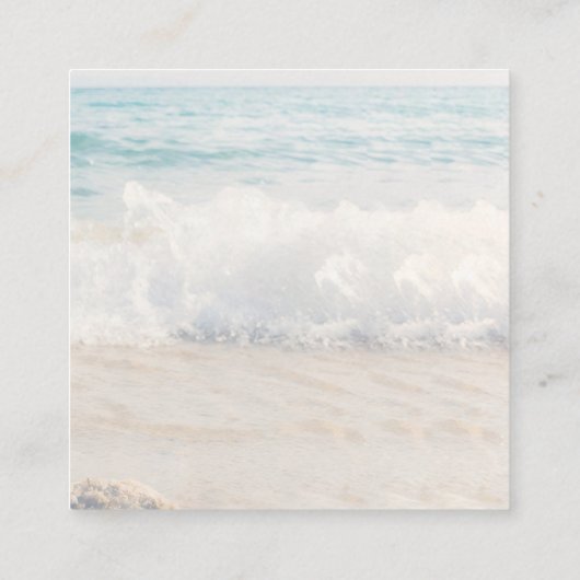 Beach Sunset Seaside Wedding Scan Code RSVP エンクロージャーカード (裏面)