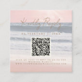 Beach Sunset Seaside Wedding Scan Code RSVP エンクロージャーカード (正面)