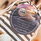 Beach Sunset Thank You ラウンドシール