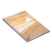 Beach Sunset Watercolor | Beautiful Yellow Ocean ノートブック (右側)