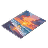 Beach Sunset Watercolor Ocean Painting ノートブック (左側)