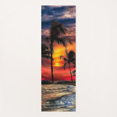 Beach Sunset Yoga Mat with Palm Trees ヨガマット (正面)