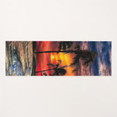 Beach Sunset Yoga Mat with Palm Trees ヨガマット (正面(横))
