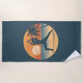 Beach Sunset Yoga Silhouette | Coastal Yogi Life ビーチタオル (正面)