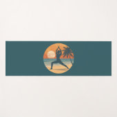 Beach Sunset Yogi Silhouette | Coastal Life Teal ヨガマット (正面(横))