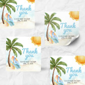 Beach Surf Baby on Board Baby Shower スクエアシール