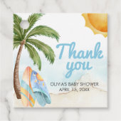 Beach Surf Baby on Board Baby Shower フェイバータグ (正面)