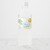 Beach Surf Baby on Board Baby Shower ペットボトルラベル (正面)