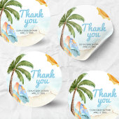 Beach Surf Baby on Board Baby Shower ラウンドシール