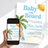 Beach Surf Baby on Board Baby Shower 招待状