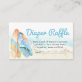 Beach Surf Baby on Board Baby Shower Diaper Raffle エンクロージャーカード (正面)