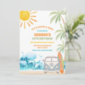 Beach Surf Birthday Party Invitation 招待状 (スタンド正面)