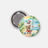 Beach Surf Christmas Party with Santa Claus  マグネット (正面/裏面)