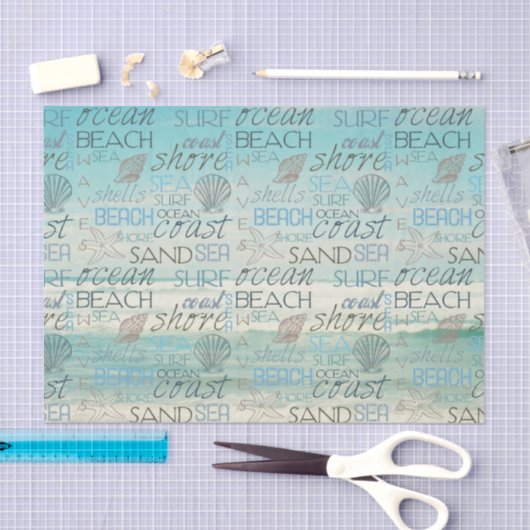 Beach Surf Sand Sea 薄葉紙 (クラフト)