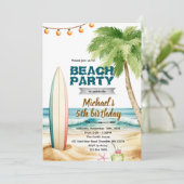 Beach surf theme invitation 招待状 (スタンド正面)