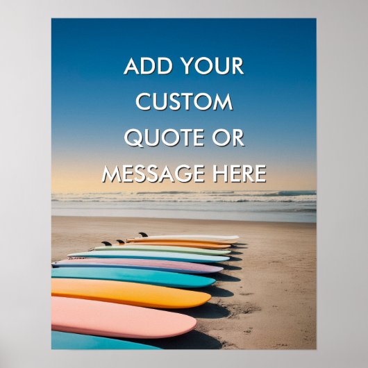 Beach Surfing-Create Your Own Motivational  ポスター (正面)