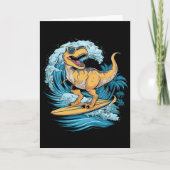Beach Surfing Dinosaur T-rex Surfer  カード (正面)