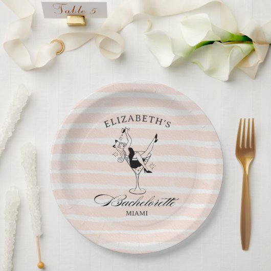 Beach Theme Bachelorette Party ペーパープレート (ウェディング)