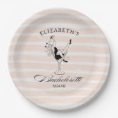 Beach Theme Bachelorette Party ペーパープレート (正面)