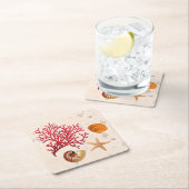 Beach theme party スクエアペーパーコースター (インサイチュ)