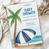 Beach-themed baby shower Invitation 招待状