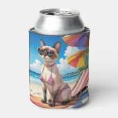 Beach themed for Siamese Cat lovers 缶クーラー (缶正面)