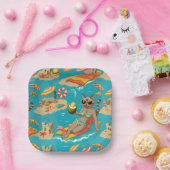  Beach themed for Siamese Cat Lovers Party ペーパープレート (パーティー)