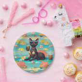  Beach themed for Siamese Cat Lovers Party ペーパープレート (パーティー)