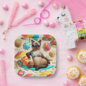  Beach themed for Siamese Cat Lovers Party ペーパープレート (パーティー)