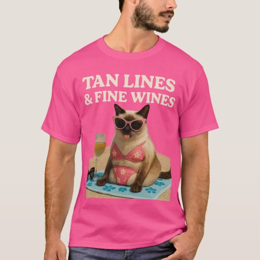 Beach themed for Siamese Cat Lovers Tシャツ (正面)
