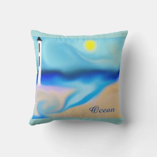 Beach Throw Pillow クッション (裏面)