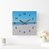 Beach Time Wall Clock スクエア壁時計 (ホーム)
